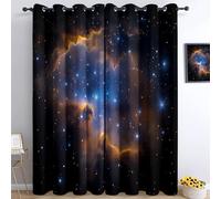 Blackout Curtains Fantasy Universe Nebula Printed Thermal Curtains Soft Texture Energy Saving, Eyelet Curtains for Bedroom Living Room Home Decoration Colorful W 46" x L 54" (2 Panels)