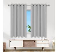 Blackout Curtains for Bedroom 205 x 160 cm Super Soft Thermal Blackout Eyelet Thermal Insulated Curtains & Drapes for Living Room Bedroom Windows Nursery, Light Grey