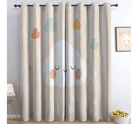 Blackout Curtains For Bedroom - Soft 3D Printing Cartoon Clouds Rain Bedroom Eyelet Curtains 46” W x 54” L Drop Noise Reduce Panels For Nursery For Home Decoration, 2 Pcs
