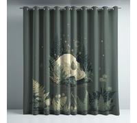 Blackout Curtains for Bedroom, Super Soft Drapey Texture Noise Reducing Thermal Insulated Eyelet Curtains & Drapes for Living Room, Green Horror Skull 52 x 54 Inches 2 Panels