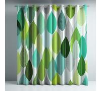 Blackout Curtains for Bedroom, Super Soft Drapey Texture Noise Reducing Thermal Insulated Eyelet Curtains & Drapes for Living Room, Green Plants and Flowers Leaves 46 x 54 Inches 2 Panels