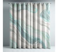 Blackout Curtains for Bedroom, Super Soft Drapey Texture Noise Reducing Thermal Insulated Eyelet Curtains & Drapes for Living Room, Green Marble Pattern 52 x 54 Inches 2 Panels