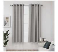 vidaXL Linen-Look Blackout Curtains with Grommets 2pcs Grey 140x175cm, Grey