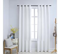 Blackout Curtains Off White 100% Polyester 140x245 cm Metal Ring Eyelet 2pcs Set