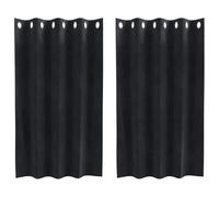Blackout Curtains, Pack of 2, Black, 140 x 140 cm, Velvet with Eyelets, Opaque and Insulating, Ideal for Living Room, Bedroom, Children's Room, Modern Scarf for Privacy and Darkening