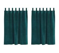 Blackout Curtains, Pack of 2, Dark Green, 140 x 140 cm, Velvet Curtains with Fabric Loops, Opaque, Insulating, Soundproofing, for Living Room, Bedroom, Children's Room