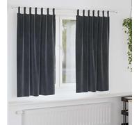 Blackout Curtains Pack of 2 Dark Grey Velvet 140 x 175 cm with Fabric Loops, Opaque, Thermal Insulating, Soundproofing, for Living Room, Bedroom, Children's Room, Modern Curtain