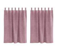 Blackout Curtains Pack of 2 Dark Pink Velvet 140 x 140 cm with Fabric Loops, Opaque and Insulating, Ideal for Living Room, Bedroom, Children's Room