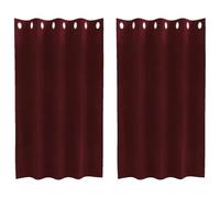 Blackout Curtains, Pack of 2, Wine Red, 140 x 140 cm, Velvet with Eyelets, Opaque and Thermal Insulating for Living Room, Bedroom, Children's Room, Scarf Privacy Screen and Darkening