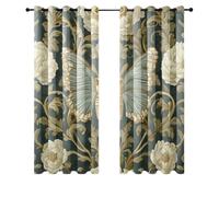 Blackout Curtains Retro Flower Butterfly Thermal Eyelet Blackout Curtains For Living Room Reduce Noise Black Out Curtain Bedroom Curtains Eyelet Durable Polyester Sitting Room Curtin 2x85x200cm