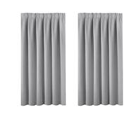 Blackout Curtains Small Curtains for Windows - Super Soft Room Darkening Pencil Pleat Curtains for Nursery Short Window Treatment with Tape Top for Bedroom 46 x 54 Inch, 2 Panels, Dove Grey