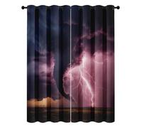 Blackout Curtains Tornado 3D, Lightning Natural Disaster Eyelet Thermal Insulated Window Drapes for Bedroom Living Room, Width 46" x Drop 54" 2 Panels