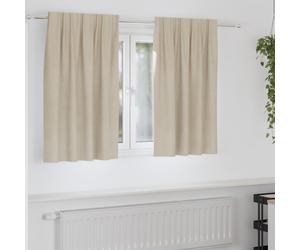 Blackout Curtains Velvet Cream 140x140 cm 2 Pack Eyelet Lined Luxury Thermal Use