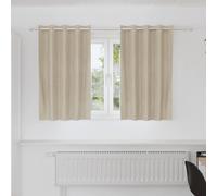 Blackout Curtains Velvet Cream 140x140 cm 2pc Thermal Light-Blocking Drapes Home
