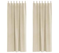Velvet Cream Curtains 140x225 cm, 2 pcs, Elegant Blackout Drapes for Home Decor