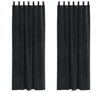 Velvet Dark Blue Curtains 140x225 cm, 2 pcs, Soft Blackout, Elegant Home Decor