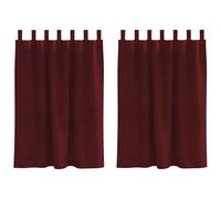 vidaXL Light Grey Polyester Curtains - 140cm Semi-Opaque Living Room Drapes, Tab Top Design, Indoor Use