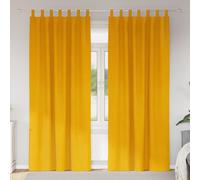 Blackout Curtains Velvet Mustard Yellow 140x225cm Thermal Eyelet 2 Panels Luxury