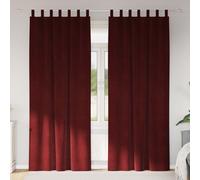 Blackout Curtains Velvet Wine Red 140x225cm 2-Piece Eyelet Light-Blocking Drapes