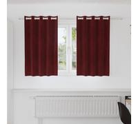Blackout Curtains Wine Red Velvet 140x140 cm 2pcs Eyelet Lined Indoor Thermals