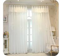 Blackout Curtains with Eyelets White Sheer Tulle Voile Layers Thermal Insulated & Noise Reducing Drapes for Bedroom Living Room & Nursery Elegant Double Layer Design