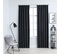 Blackout Curtains with Hooks 2 pcs Anthracite 140x175 cm Berkfield Home Multi One Size
