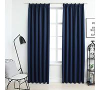 vidaXL Blackout Curtains with Hooks 2 pcs Blue 140x245 cm UK NEW