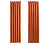 vidaXL 2x Blackout Curtains with Hooks Off White 140x225cm Drapery Blinds