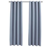 Blackout Curtains with Metal Eyelets, Grey, 140 x 175 cm, Pack of 2, Opaque Thermal Curtains for Living Room, Bedroom, Children's Room with Sound Insulation and Privacy Screen