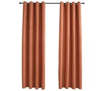 Blackout curtains with metal eyelets, rust brown, 140 x 245 cm, 2 pieces, made of polyester with suede look, opaque, soundproofing, insulating for living room, bedroom, children's room