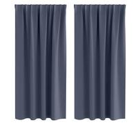 Blackout Curtains with Rings 2 Pack Anthracite 175 x 140 cm Polyester Opaque Blackout with Eyelets and Loops for Living Room Bedroom Modern Privacy