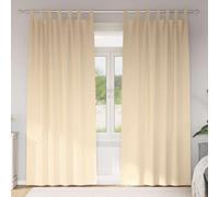 Blackout Curtains with Rings 2 Pack Cream 260 x 140 cm Polyester Opaque Insulated with Eyelets and Loops for Living Room Bedroom Kids Room Modern Privacy Screen