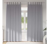 Blackout Curtains with Rings 2 Pack Light Grey 260 x 140 cm Polyester Triple Weave with Eyelets and Loops for Living Room Bedroom Kids Room Privacy and Darkening