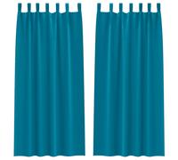 vidaXL Blackout Curtains with Rings 2 pcs Turquoise 260 x 140 cm