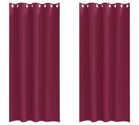vidaXL Blackout Curtains with Rings 2 pcs Wine Red 260 x 140 cm