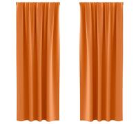 vidaXL Blackout Curtains with Rings 2 pcs Bright Orange 225 x 140 cm