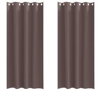 vidaXL Blackout Curtains with Rings 2 pcs Dark Brown 225 x 140 cm