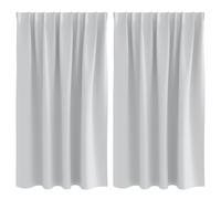 vidaXL Blackout Curtains with Rings 2 pcs Pale Grey 140 x 140 cm, Grey