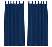 vidaXL Blackout Curtains with Rings 2 pcs Dark Blue 245 x 140 cm