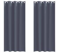 vidaXL Blackout Curtains with Rings 2 pcs Anthracite 260 x 140 cm
