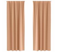 vidaXL Blackout Curtains with Rings 2 pcs Light Brown 225 x 140 cm