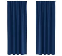 vidaXL Blackout Curtains with Rings 2 pcs Dark Blue 260 x 140 cm