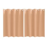 vidaXL Blackout Curtains with Rings 2 pcs Light Brown 140 x 140 cm