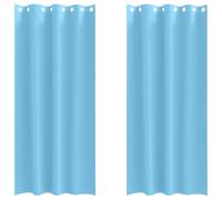 vidaXL Blackout Curtains with Rings 2 pcs Light Blue 225 x 140 cm
