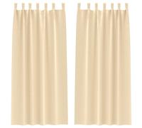 vidaXL Blackout Curtains with Rings 2 pcs Cream 260 x 140 cm Polyester