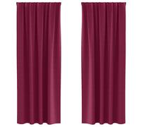 vidaXL Blackout Curtains with Rings 2 pcs Wine Red 260 x 140 cm