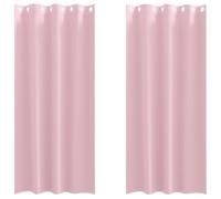 Blackout Curtains with Rings Baby Pink Polyester 225 x 140 cm Pack of 2 Opaque Blackout Versatile with Eyelets Tabs and Ruffle Tape for Living Room Bedroom