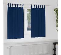 Blackout Curtains with Rings Dark Blue 140 x 140 cm Pack of 2 Polyester Curtains with 4 Hanging Methods for Living Room Bedroom and Office Privacy Screen Thermal Scarf