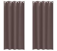 Blackout Curtains with Rings Dark Brown 2 Piece Polyester 260 x 140 cm Opaque Thermal Insulation Soundproofing Versatile with Eyelets Loops