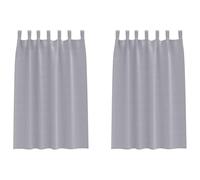 Blackout Curtains with Rings, Metallic Grey, 2-Piece, 175 x 140 cm, Polyester, Opaque, Darkening, Thermal Insulating, with Eyelets and Loops, for Living Room, Bedroom, Children's Room